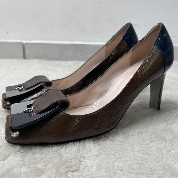 PUCCI BABY!! Emilio Pucci Brown and Black Heels, EU 38, US 8 - 8 1/2 - Picture 2 of 12